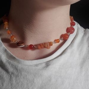 Orange gemstone necklace